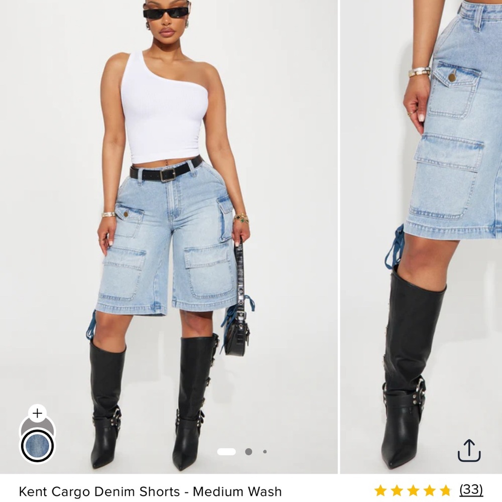 Fashion Nova Sky Blue Denim Shorts